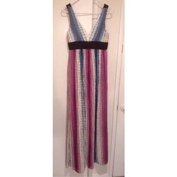 💕MAX & CLEO💕 Gown with Stripes and Sequin Detail